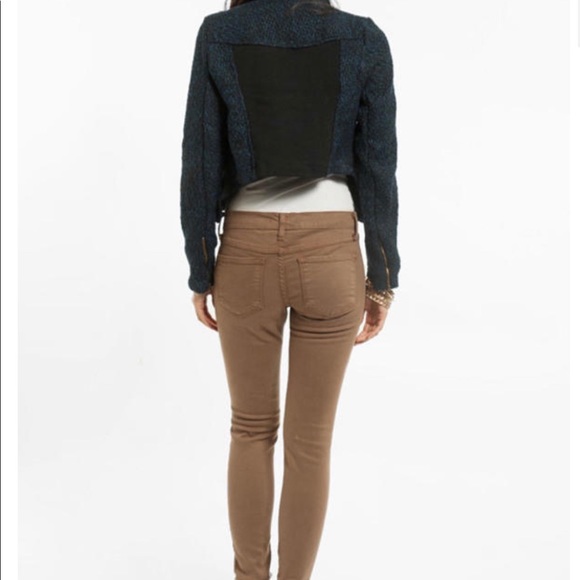 Tobi Tweed Hart Moto Jacket in Navy  - Size SM - Picture 8 of 8